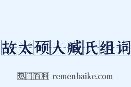 故太硕人臧氏组词是什么意思的图片